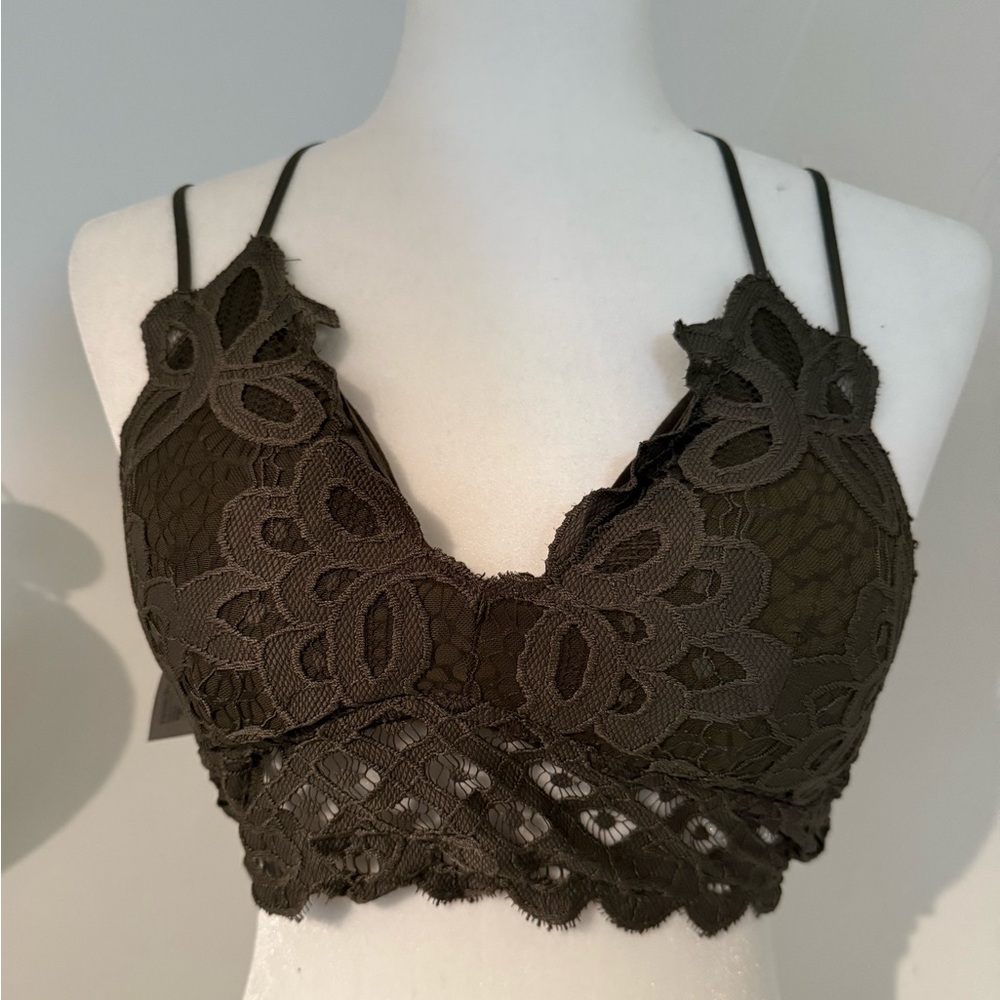 Wishlist Lace Bra in Olive Green - Size Large